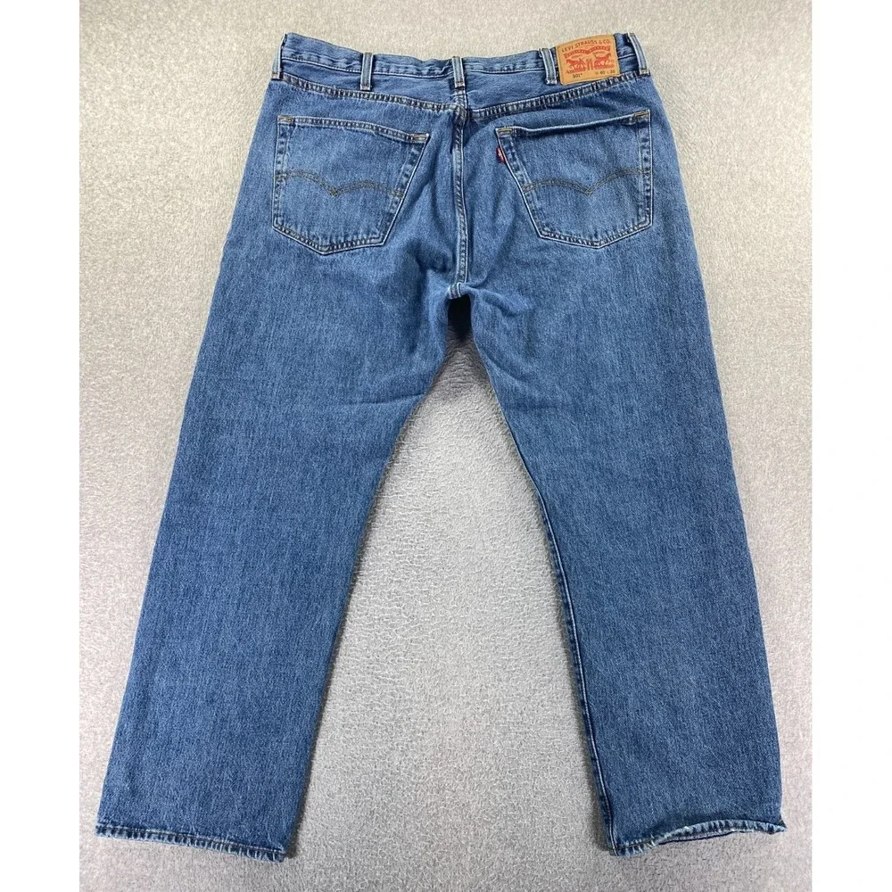 Levis‎ 501 Jeans Mens 40x30 Blue Med Wash Denim Button Fly Straight 100% Cotton